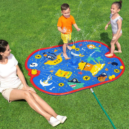 Bestway Kids Splash Pad Pool Sprinkler Spray Play Mat Water Fun Toys 170cm x140cm BW-POOL-PLAY-52725