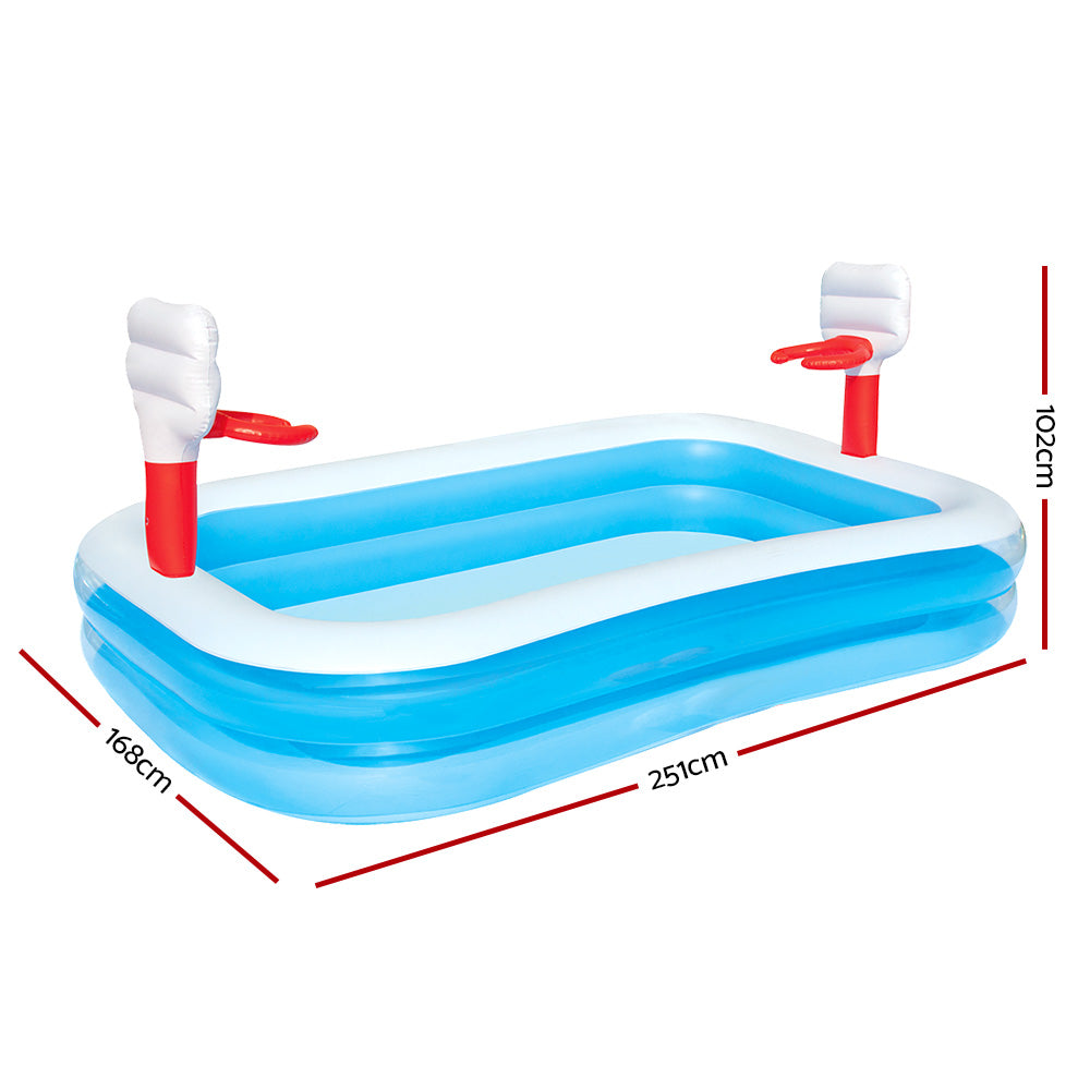 Bestway Kids Pool 251x168x102cm Inflatable Above Ground Swimming Play Pools 636L BW-POOL-PLAY-54122