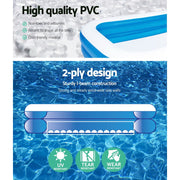 Bestway Kids Pool 251x168x102cm Inflatable Above Ground Swimming Play Pools 636L BW-POOL-PLAY-54122