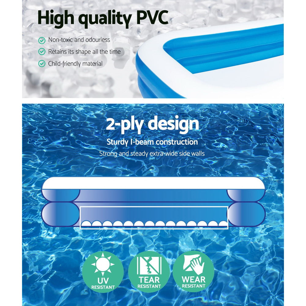 Bestway Kids Pool 251x168x102cm Inflatable Above Ground Swimming Play Pools 636L BW-POOL-PLAY-54122
