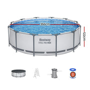 Bestway 366cm Swimming Pool Above Ground Pools Round Filter Pump Cover Ladder BW-POOL-R-366CM-56421
