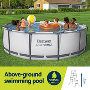 Bestway 366cm Swimming Pool Above Ground Pools Round Filter Pump Cover Ladder BW-POOL-R-366CM-56421