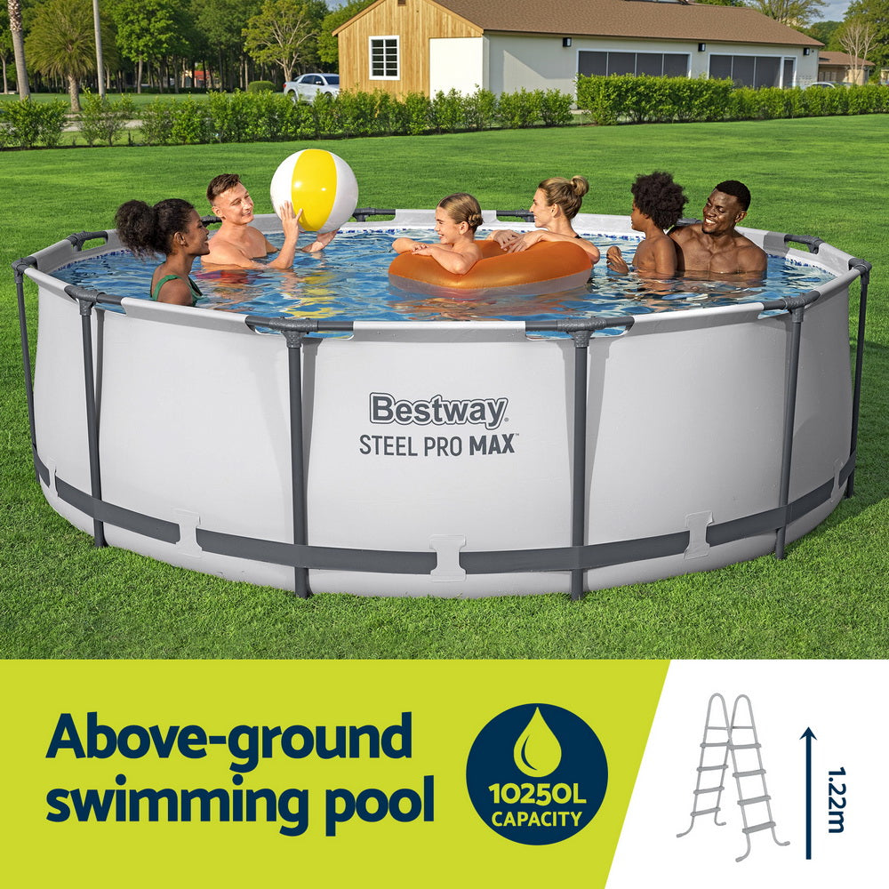 Bestway 366cm Swimming Pool Above Ground Pools Round Filter Pump Cover Ladder BW-POOL-R-366CM-56421