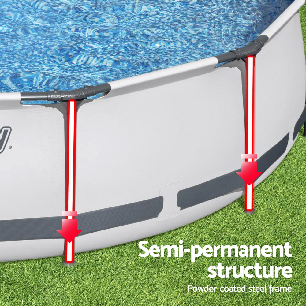 Bestway 366cm Swimming Pool Above Ground Pools Round Filter Pump Cover Ladder BW-POOL-R-366CM-56421