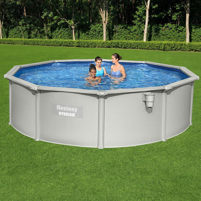 Bestway Swimming Pool Steel Frame Round Pool Set 457cm w/ Filter Ladder 17430L BW-POOL-R-460-56385