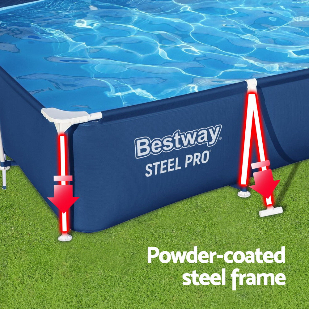 Bestway Swimming Pool 300x201x66cm Steel Frame Above Ground Pools 3300L BW-POOL-S-3M-56498