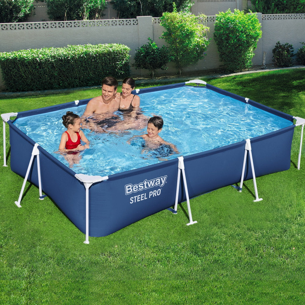 Bestway Swimming Pool 300x201x66cm Steel Frame Above Ground Pools 3300L BW-POOL-S-3M-56498