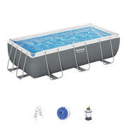 Bestway Swimming Pool 404x201x100cm Steel Frame Above Ground Pools Filter Pump Ladder 6478L BW-POOL-SQ-4M-56660