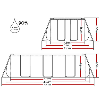 Bestway Swimming Pool 404x201x100cm Steel Frame Above Ground Pools Filter Pump Ladder 6478L BW-POOL-SQ-4M-56660