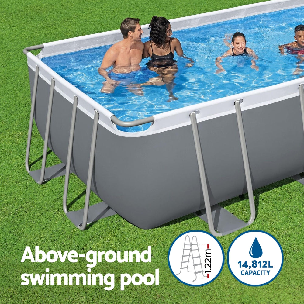 Bestway Swimming Pool 549x274x122cm Steel Frame Above Ground Pools Filter Pump Ladder 14812L BW-POOL-SQ-549-56467
