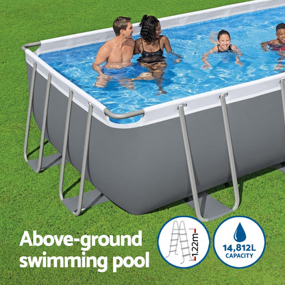 Bestway Swimming Pool 549x274x122cm Steel Frame Above Ground Pools Filter Pump Ladder 14812L BW-POOL-SQ-549-56467