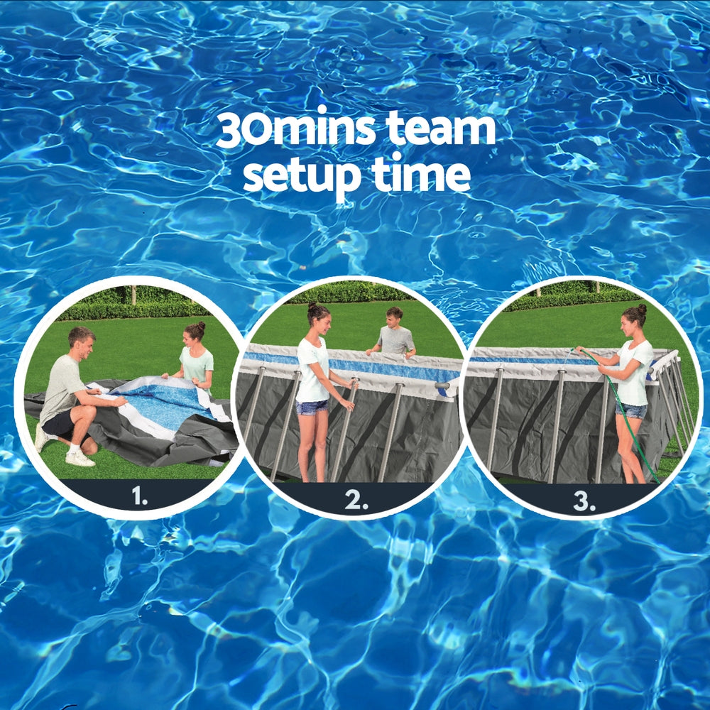 Bestway Swimming Pool 549x274x122cm Steel Frame Above Ground Pools Filter Pump Ladder 14812L BW-POOL-SQ-549-56467