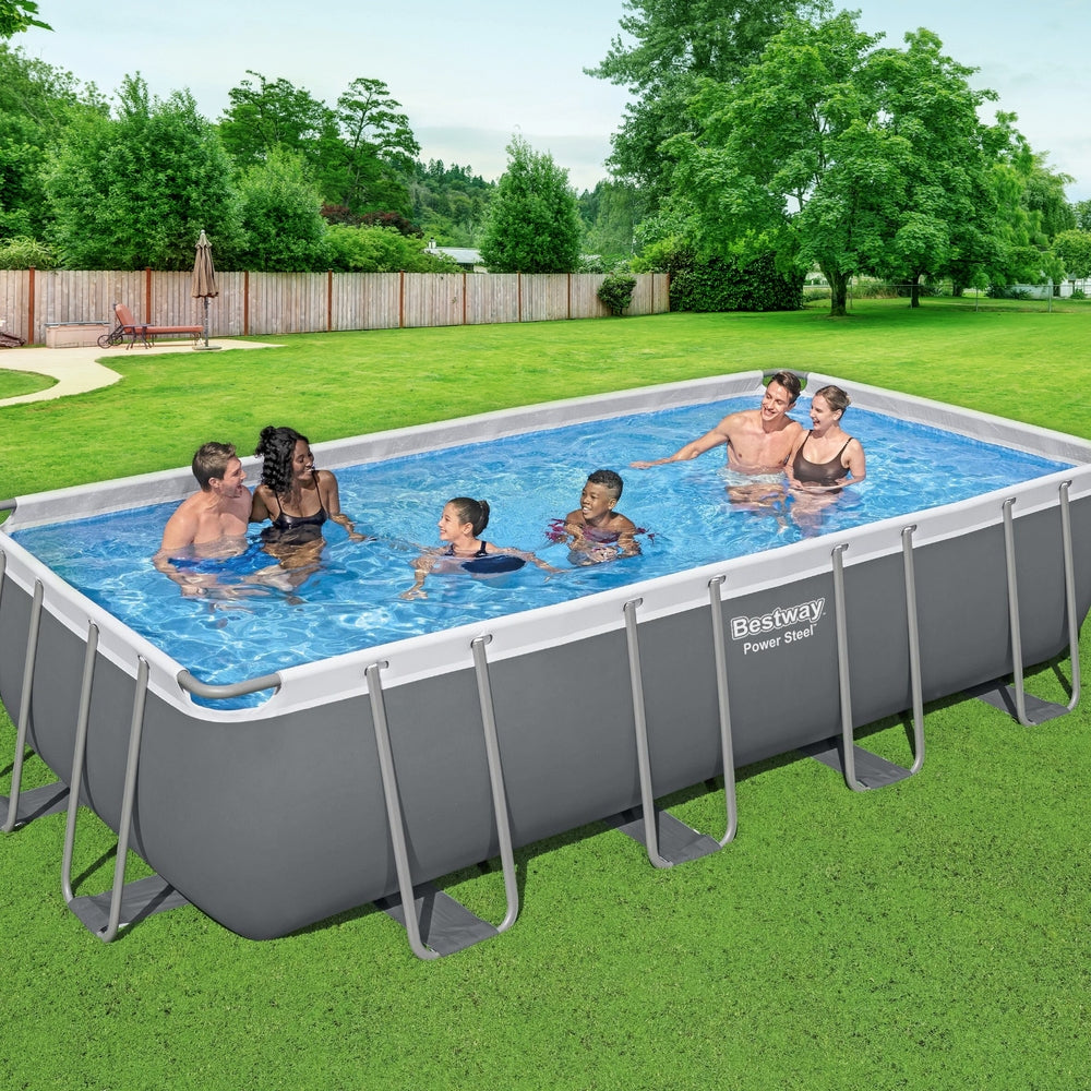 Bestway Swimming Pool 549x274x122cm Steel Frame Above Ground Pools Filter Pump Ladder 14812L BW-POOL-SQ-549-56467