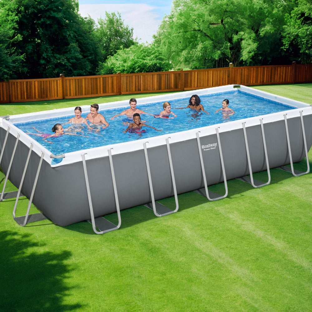 Bestway Swimming Pool 640x274x132cm Steel Frame Above Ground Pools Filter Pump Ladder 19281L BW-POOL-SQ-640-5612