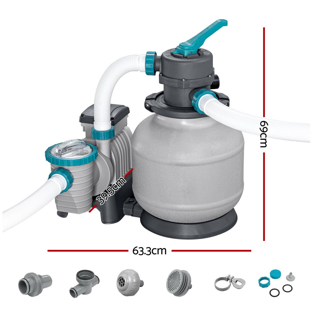 Bestway Pool Pump Sand Filter 2200GPH 8327L/H Pools Flowclear Filters BW-SAND-2000-58499