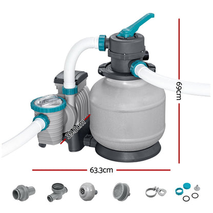 Bestway Pool Pump Sand Filter 2200GPH 8327L/H Pools Flowclear Filters BW-SAND-2000-58499