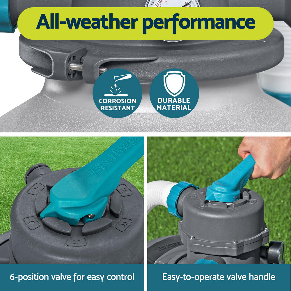 Bestway Pool Pump Sand Filter 2200GPH 8327L/H Pools Flowclear Filters BW-SAND-2000-58499