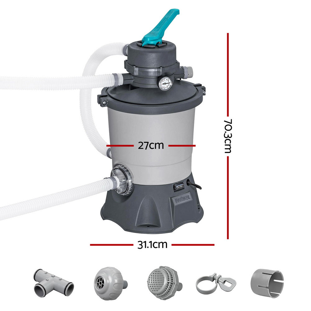 Bestway Pool Pump Sand Filter 800GPH 3028L/H Pools Flowclear Filters BW-SAND-530-58515