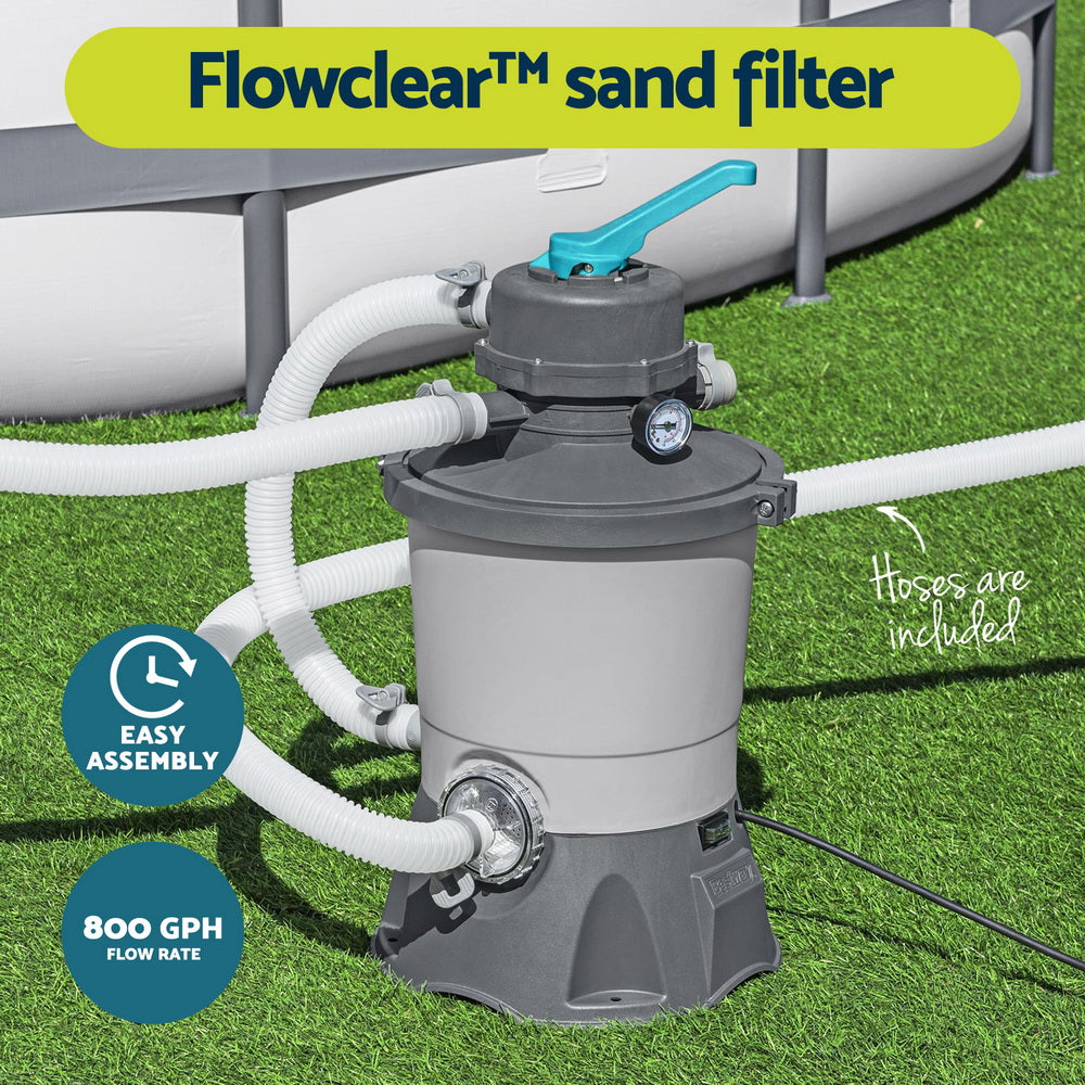 Bestway Pool Pump Sand Filter 800GPH 3028L/H Pools Flowclear Filters BW-SAND-530-58515