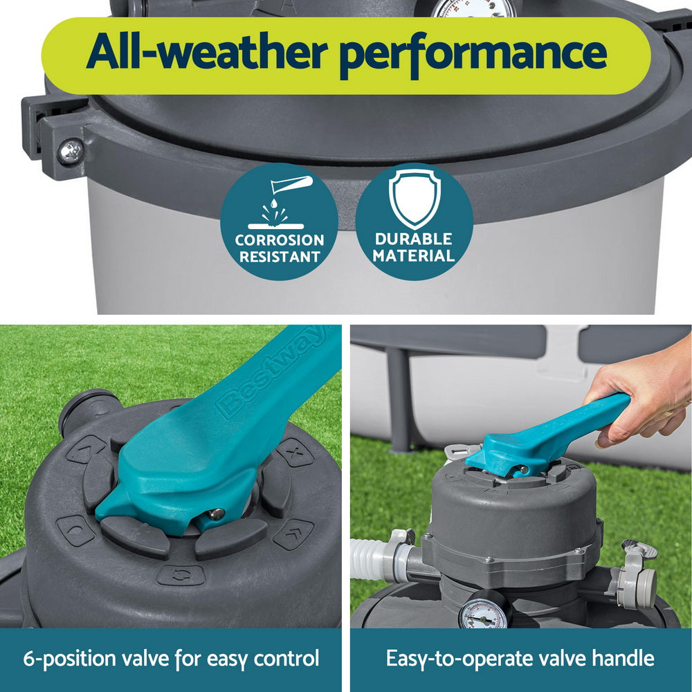 Bestway Pool Pump Sand Filter 800GPH 3028L/H Pools Flowclear Filters BW-SAND-530-58515