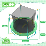 Bestway 8ft Trampoline Kids Rebounder Safety Net Enclosure Outdoor Fitness 2.44m for Ages 6+ BW-TRAMPO-59102