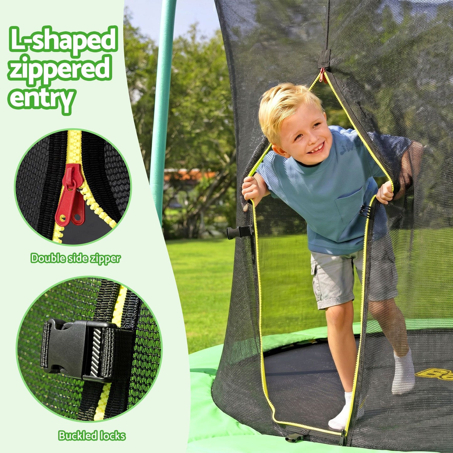 Bestway 8ft Trampoline Kids Rebounder Safety Net Enclosure Outdoor Fitness 2.44m for Ages 6+ BW-TRAMPO-59102