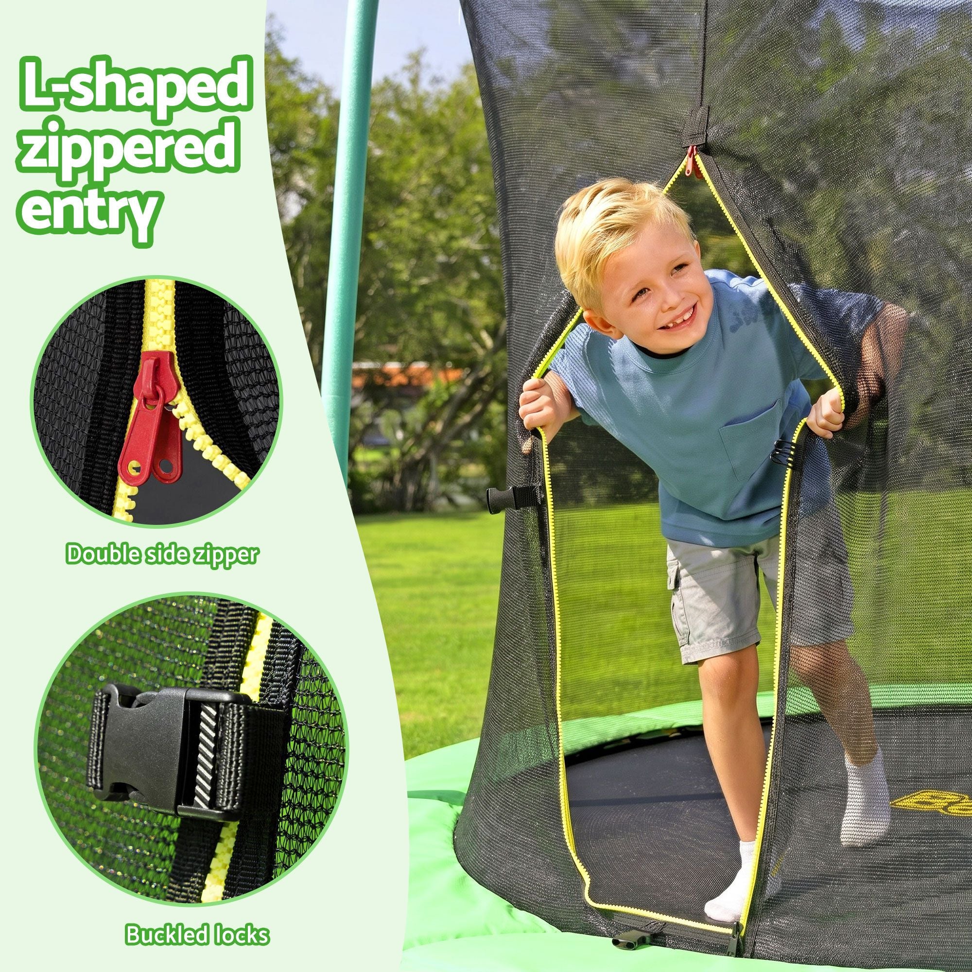 Bestway 8ft Trampoline Kids Rebounder Safety Net Enclosure Outdoor Fitness 2.44m for Ages 6+ BW-TRAMPO-59102