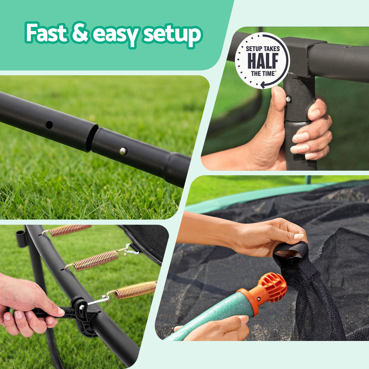 Bestway 14ft Trampoline Kids Rebounder Safety Net Enclosure Outdoor Fitness 4.27m for Ages 6+ BW-TRAMPO-59105