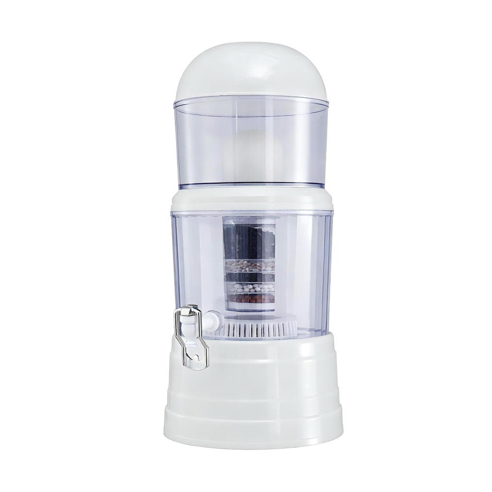 Devanti Benchtop Water Filter 14L Gravity Multi-Stage BPA-Free Home Camping BWF-8SF-14L-WH