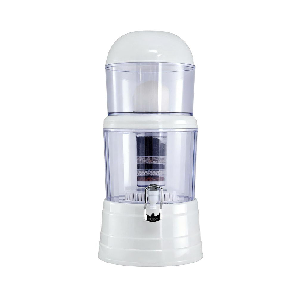 Devanti Benchtop Water Filter 14L Gravity Multi-Stage BPA-Free Home Camping BWF-8SF-14L-WH