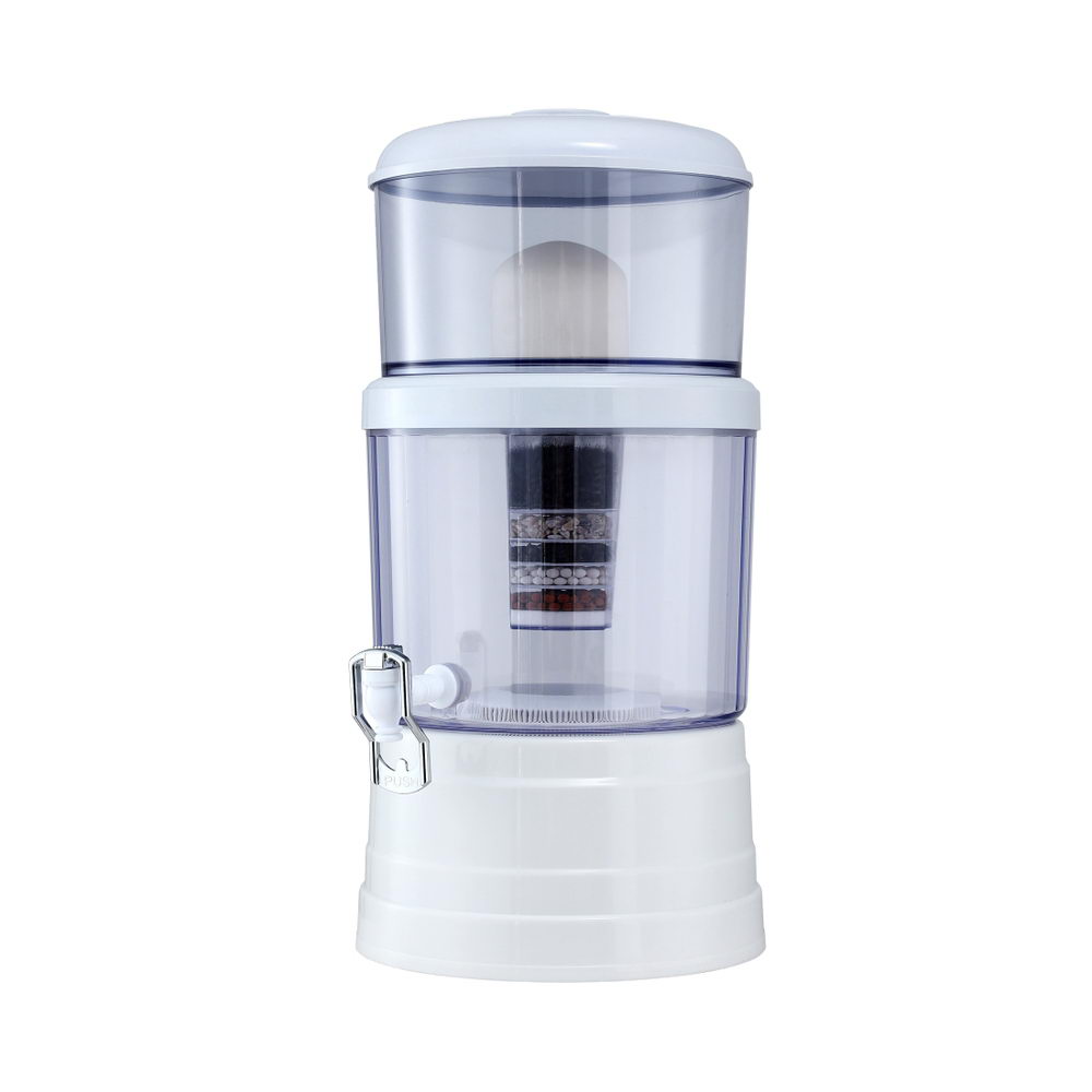 Devanti Benchtop Water Filter 16L Gravity Multi-Stage BPA-Free Home Camping BWF-8SF-16L-WH