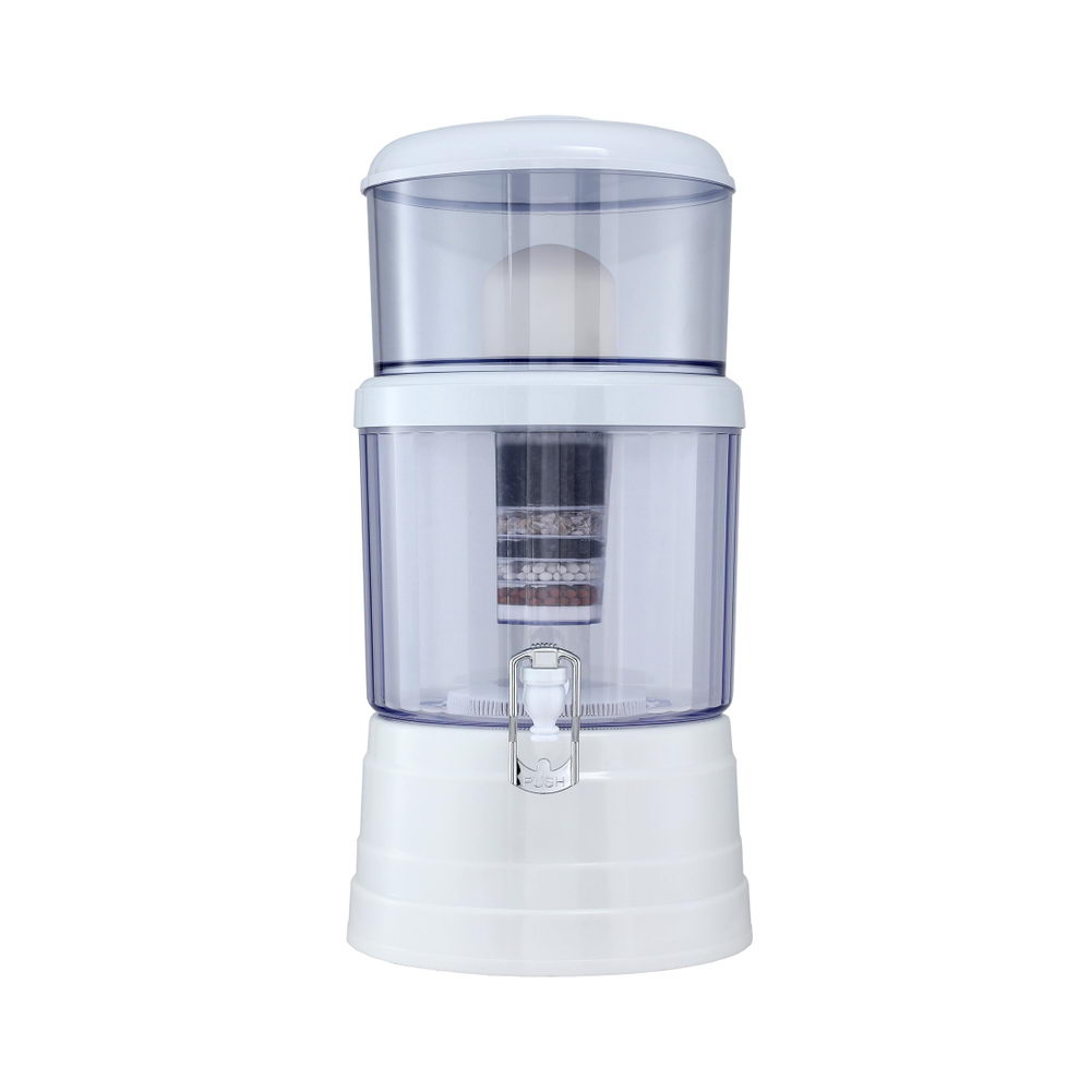 Devanti Benchtop Water Filter 16L Gravity Multi-Stage BPA-Free Home Camping BWF-8SF-16L-WH