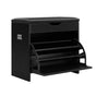 Artiss Shoe Cabinet Bench Shoes Storage Rack Organiser Shelf Black 15 Pairs CABINET-8836-BK