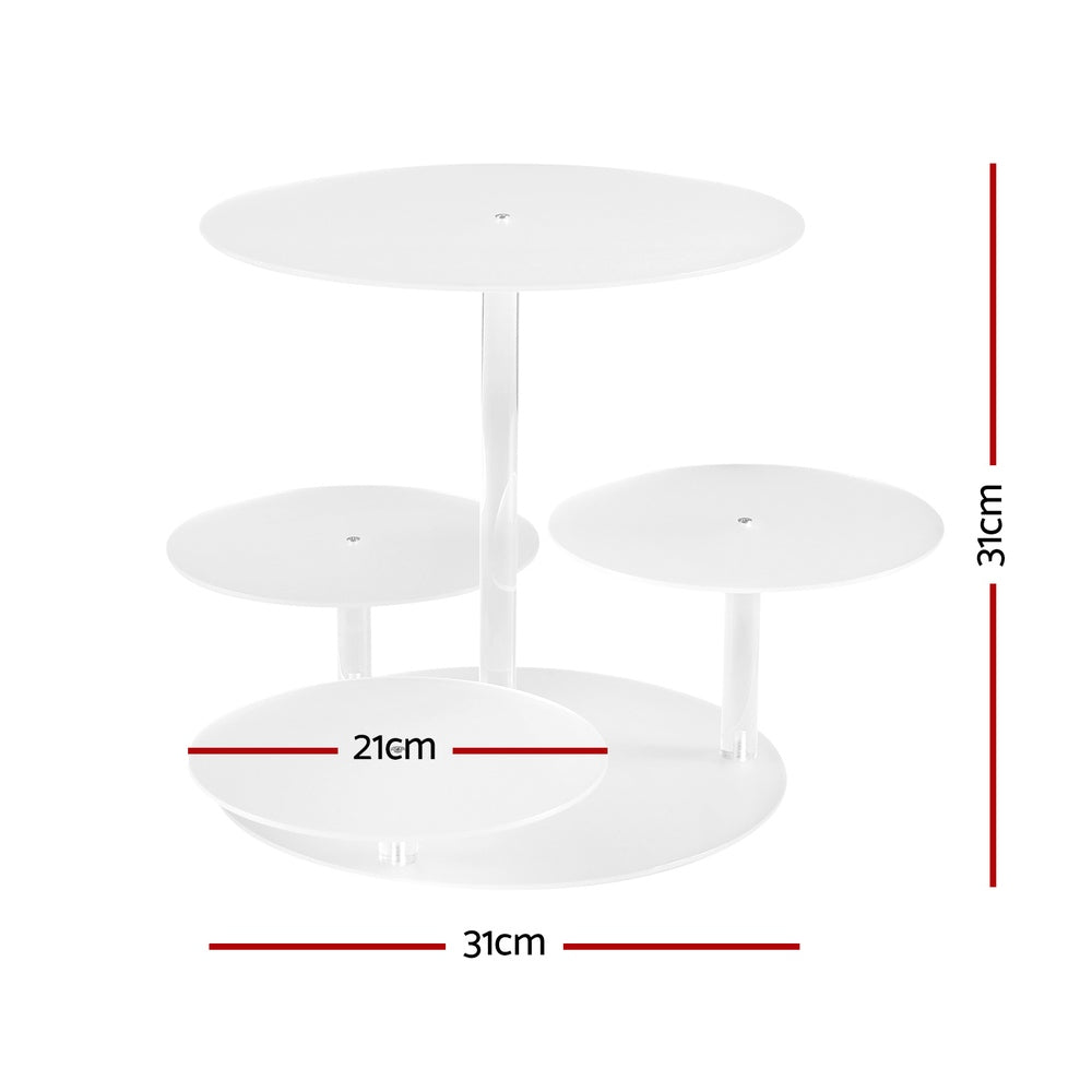 5-Star Chef Cake Stand 5 Tiers Acrylic Holder Display Round Clear Wedding Party CAKE-STAND-4T01-ACRY