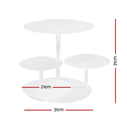 5-Star Chef Cake Stand 5 Tiers Acrylic Holder Display Round Clear Wedding Party CAKE-STAND-4T01-ACRY