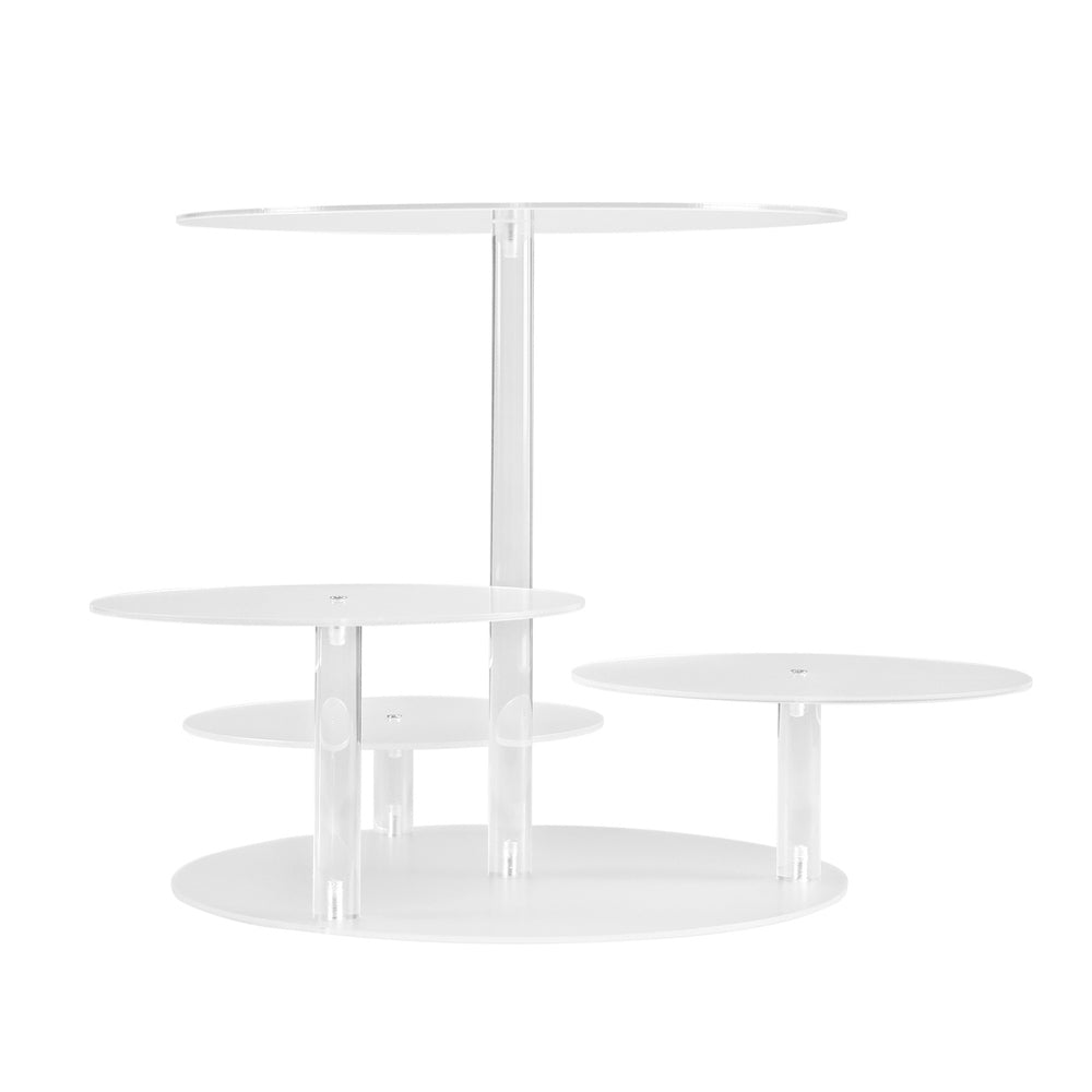 5-Star Chef Cake Stand 5 Tiers Acrylic Holder Display Round Clear Wedding Party CAKE-STAND-4T01-ACRY