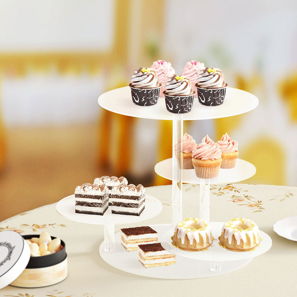 5-Star Chef Cake Stand 5 Tiers Acrylic Holder Display Round Clear Wedding Party CAKE-STAND-4T01-ACRY