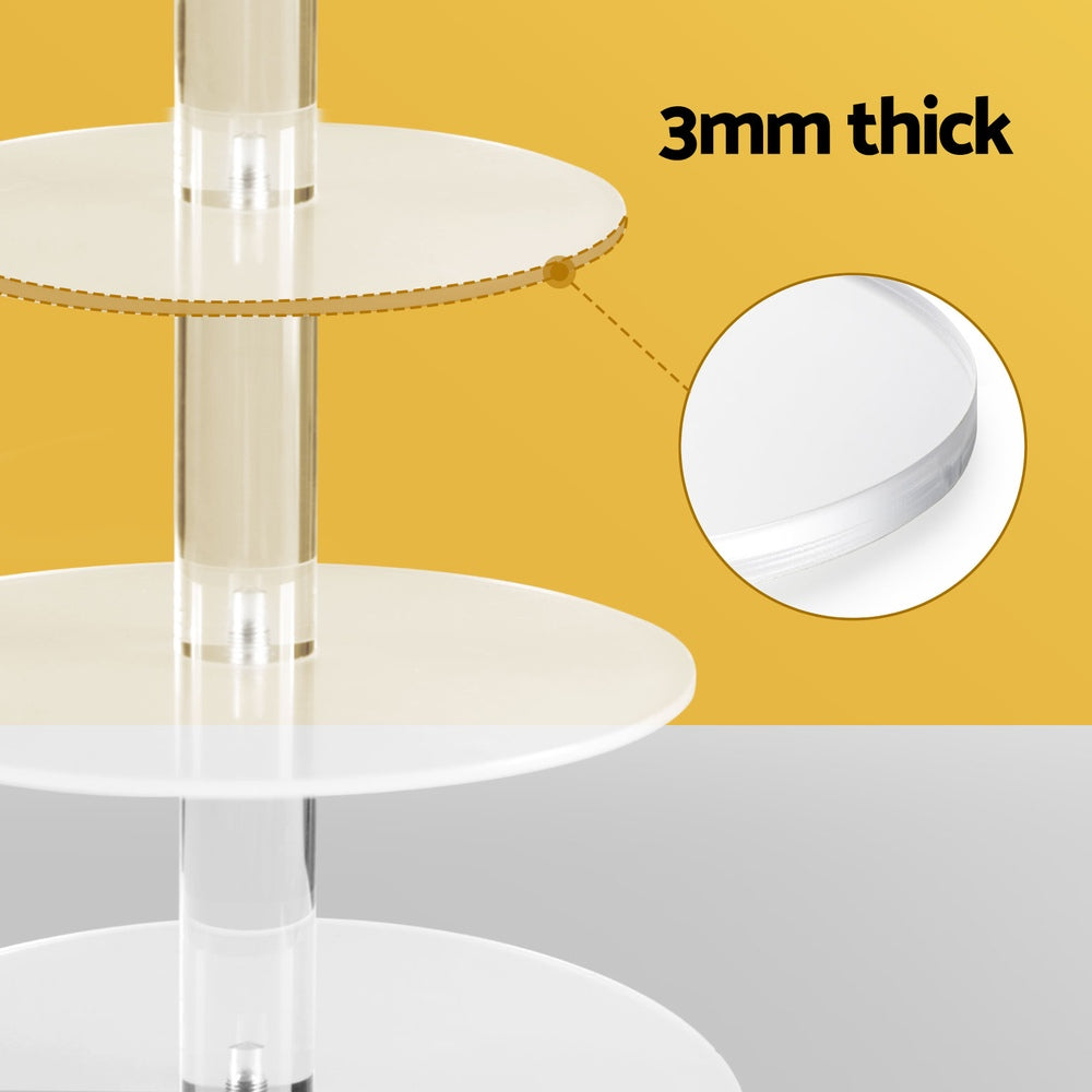 5-Star Chef Cake Stand 5 Tiers Acrylic Holder Display Round Clear Wedding Party CAKE-STAND-5T-ACRY