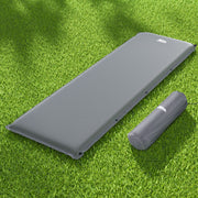 Weisshorn Self Inflating Mattress Camping Sleeping Mat Air Bed Pad Single Grey CAMP-B-MAT-INF-SIN-GREY