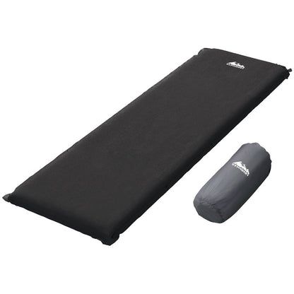 Weisshorn Self Inflating Mattress Camping Sleeping Mat Air Bed Pad Single Black CAMP-B-MAT-SUE-SIN-BK