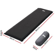 Weisshorn Self Inflating Mattress Camping Sleeping Mat Air Bed Pad Single Black CAMP-B-MAT-SUE-SIN-BK