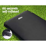 Weisshorn Self Inflating Mattress Camping Sleeping Mat Air Bed Pad Single Black CAMP-B-MAT-SUE-SIN-BK