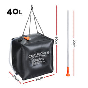 Weisshorn Camping Shower Bag 40L Black CAMP-B-SHOWER-40L-SQ-BK