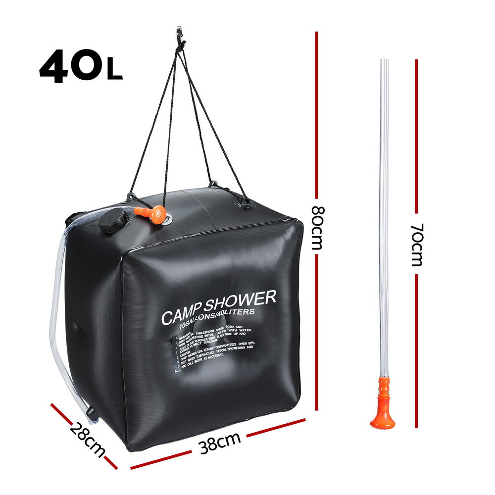 Weisshorn Camping Shower Bag 40L Black CAMP-B-SHOWER-40L-SQ-BK
