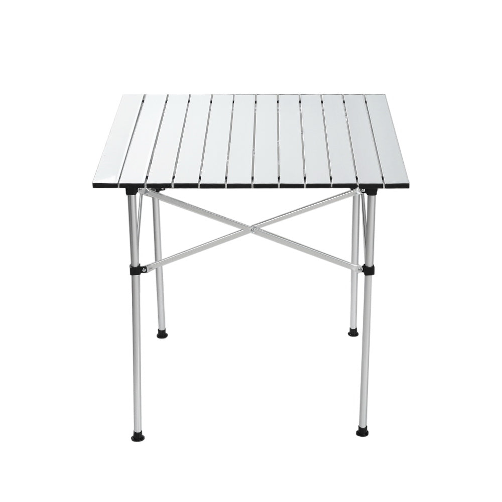 Weisshorn Folding Camping Table 70CM Roll Up Outdoor Picnic BBQ Aluminium Desk CAMP-B-T-ALUM-70