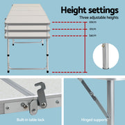 Weisshorn Folding Camping Table 240CM Portable Outdoor Picnic BBQ Aluminium Desk CAMP-B-T-MDF-240