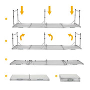 Weisshorn Folding Camping Table 240CM Portable Outdoor Picnic BBQ Aluminium Desk CAMP-B-T-MDF-240