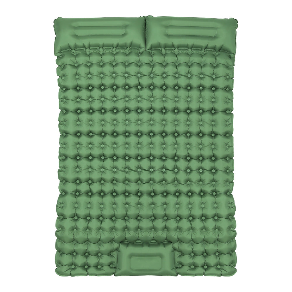 Weisshorn Self Inflating Mattress Camping Sleeping Mat Air Bed Pad Double Pillow CAMP-C-MAT-INF-BEE-D-GN