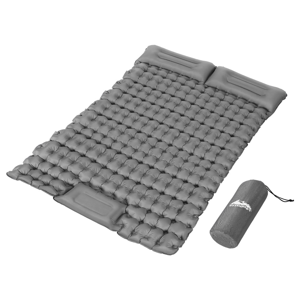 Weisshorn Self Inflating Mattress Camping Sleeping Mat Air Bed Double Pillow Bag CAMP-C-MAT-INF-BEE-D-GR