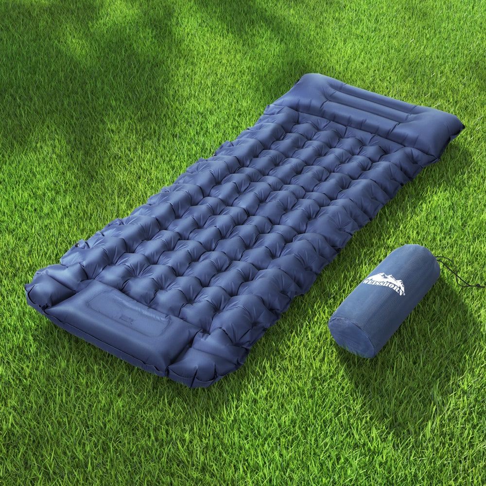 Weisshorn Self Inflating Mattress Camping Sleeping Mat Air Bed Single Pillow Bag CAMP-C-MAT-INF-BEE-S-BL